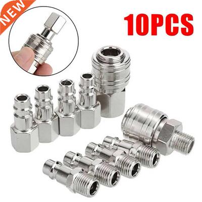 10Pcs Euro 1/4'' BSP Pneumatic Fitting Air L