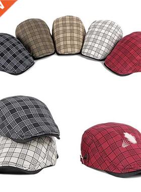 Fashion Fine Stripe Lattice Berets Hat For Women Men Spring