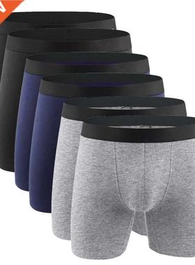 Cotton Men's Panties Underwear Boxer Shorts Long Leg Comfort