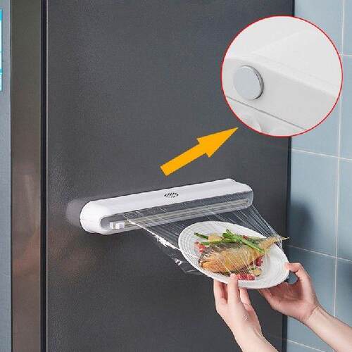New Punch-free Fxng Food Wrap Dspenser Cutter Plastc