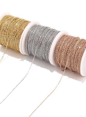 2 Meters Stainless Steel Rose Gold/Gold Link Chain Necklace