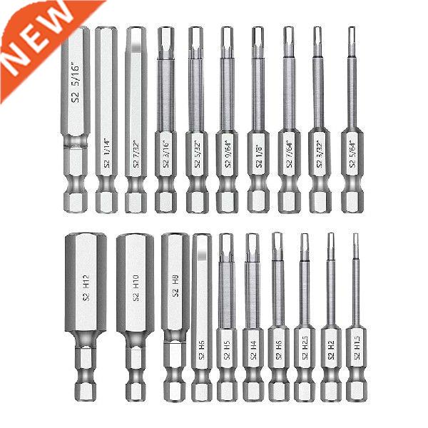 20PCS Hi-Spec Hexagonal Bit Combination Chrome-plated Weak