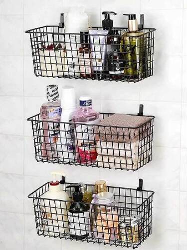 Nordic Wall-Mounted Storage Basket Bathroom Wall Storage
