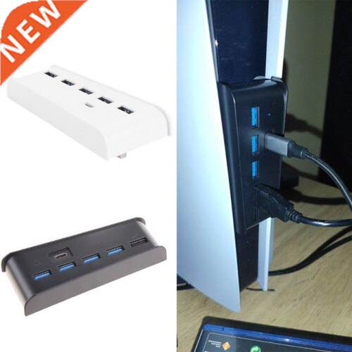 For PS5 6 in 1 USB Hub USB Splitter Expander Hub Adapter wit