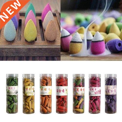 40PCS Natural Sandalwood Backflow Incense Colorful Indoor