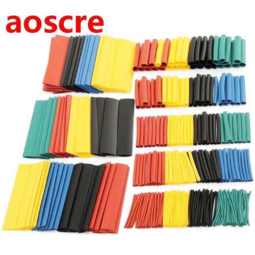 340Pcs 8 Sizes Multi Color Polyolefin 2:1 Halogen-Free Heat