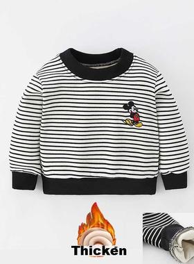 Winter Baby Boy Clothes Striped Tshirts Warm Kids Boy Girl S