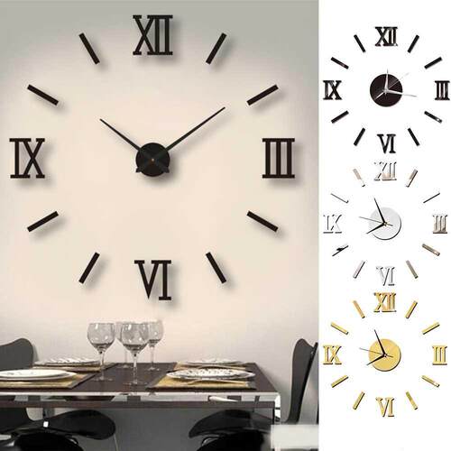 DIY Wall Clocks D Mirror Effect Clock Acrylic Wall Sticker