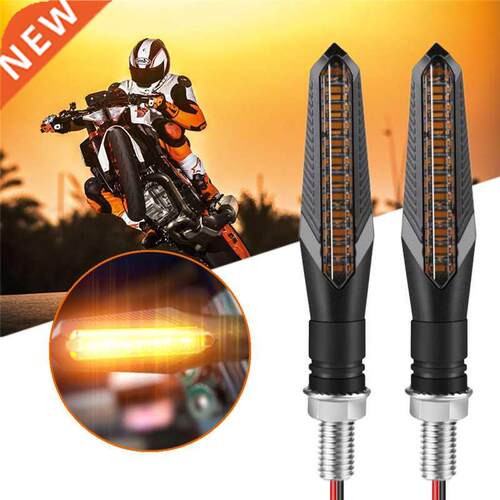 2pcs 12 LED Motorcycle Turn Signal Lights Bendable Flashing