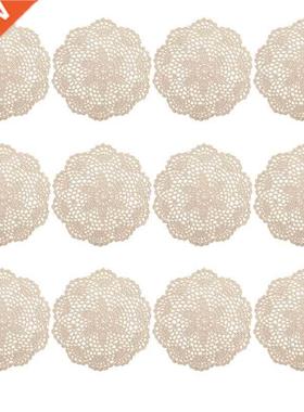 12Pcs Vintage Cotton Mat Round Hand Crocheted Lace Doilies F