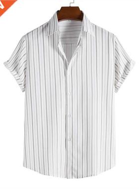 New short-sleeved casual shirt men's flower print beach top