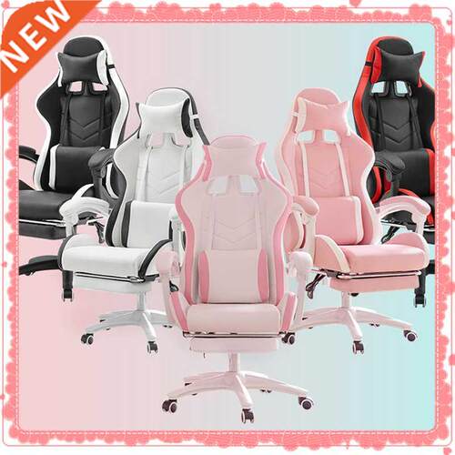Wcg gaming chair girl cute Chair Reclining Armchair with Foo