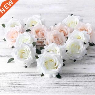 5pcs artificial roses white silk fake roses flower faux he