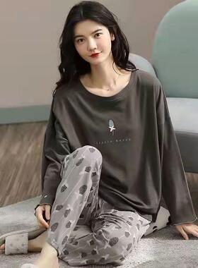Pure Cotton Pajamas Women's Spring and Autumn Models Long-sl