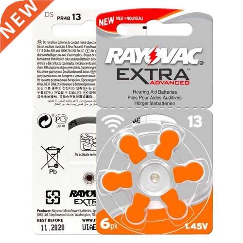 RAYOVAC EXTRA 6 PCS Zinc Air Performance Hearing Aid Batteri
