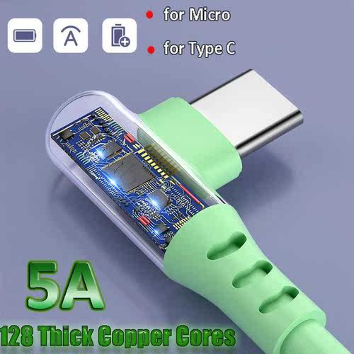 Liquid Silicone 5A USB Durable Charger Cable Mobile Phone Fa
