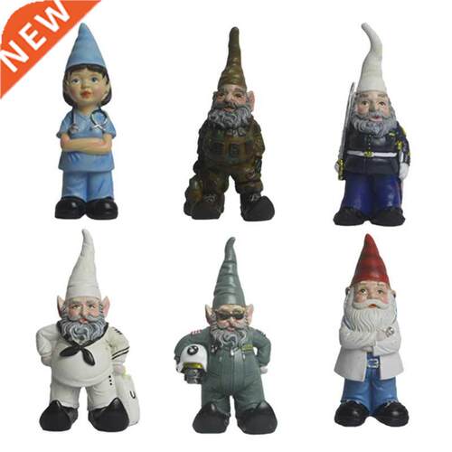 Creative Funny Gnome Statues Resin Ornament Doctor Nurse Sol