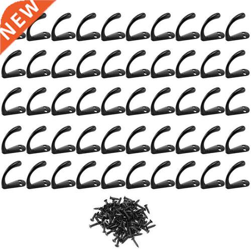 50 Wall-Mounted Robe Hooks, Single-Prong Robe Hooks, Coat