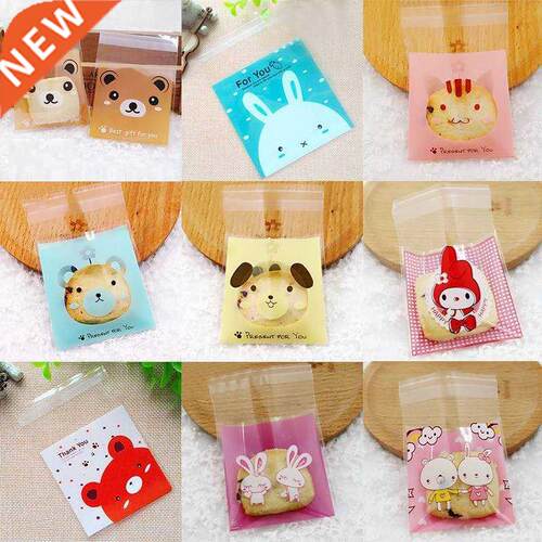 50/100Pcs 7*7cm Cute Cartoon Animal Plastic Gift Bag Wedding