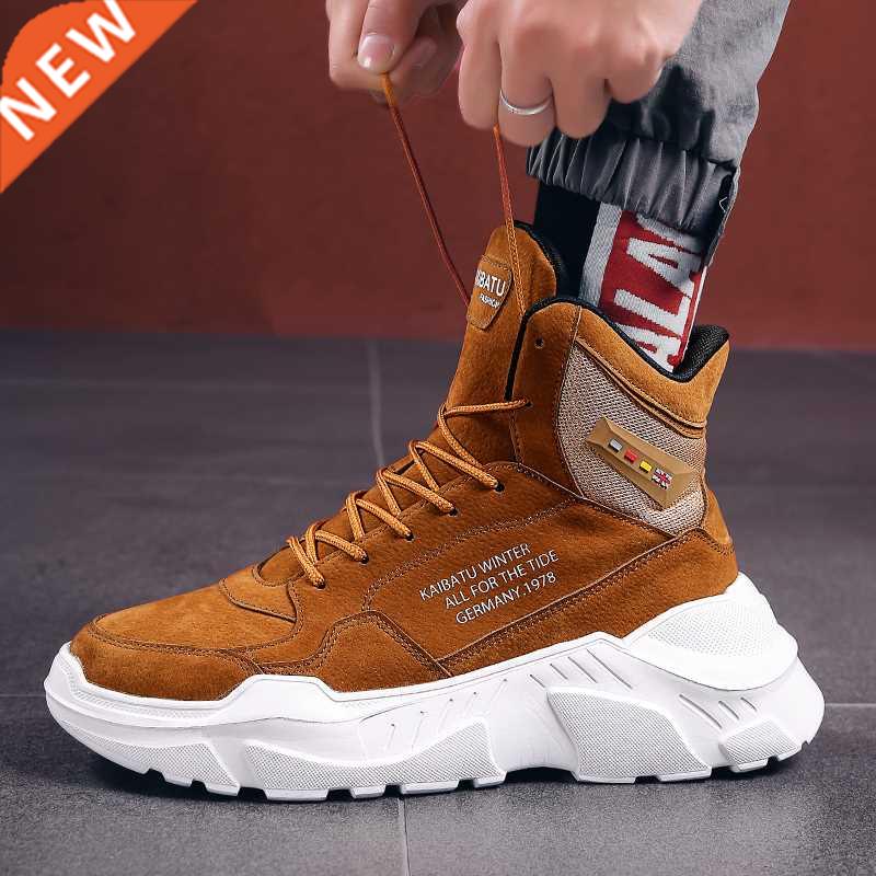Men Winter Autumn keep Warm Chunky High ops Shoes Male Rubbe