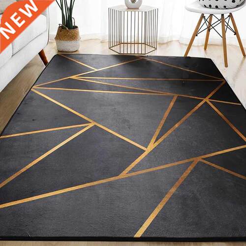 Geometric Carpet for Living Room Velvet Rug Kids Bedroom Bed