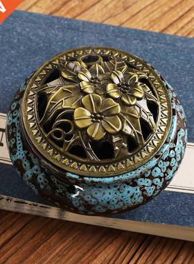 Lucky Home Decoration for Incense Black Glaze Disc Censer