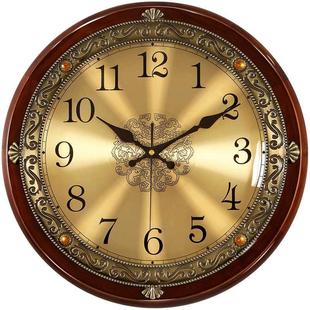 Luxury Wood Wall Clock Metal Retro Nordic American Style Gol