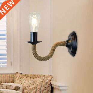 Hemp Rope Wall Lamp American Retro Light Wall Sconce Bar