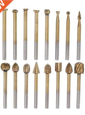 20Pcs Ttanum Coated Rotary Fle Cutters HSS Mn Burr Wood