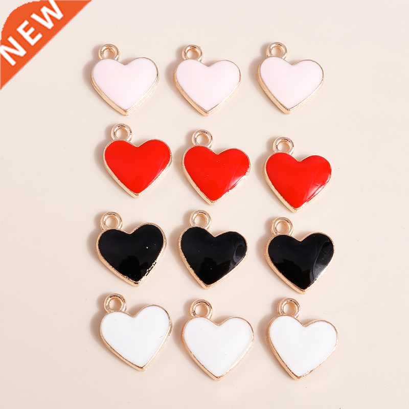 10pcs 12*13mm Pendants Enamel Hearts Charms Necklaces Earrin