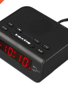 FM Alarm Clock Radio With Alarm Sleep Timer LED Red Time Dis