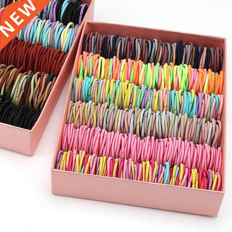 100pcs/lot child girls hair bands candy color hair ties colo
