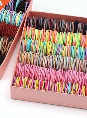 100Pcs/Lot Child Girls Hair Bands Candy Color Hair Ties Colo