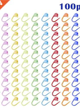 100pcs Mx Color Plastc Resn Small Clp Lockng Sttch Mar