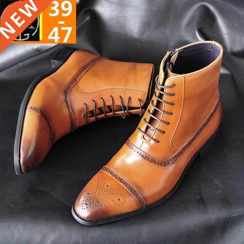 Men Pu Lace-up Men Shoes Winter Snow Boots Plus Size大码男靴
