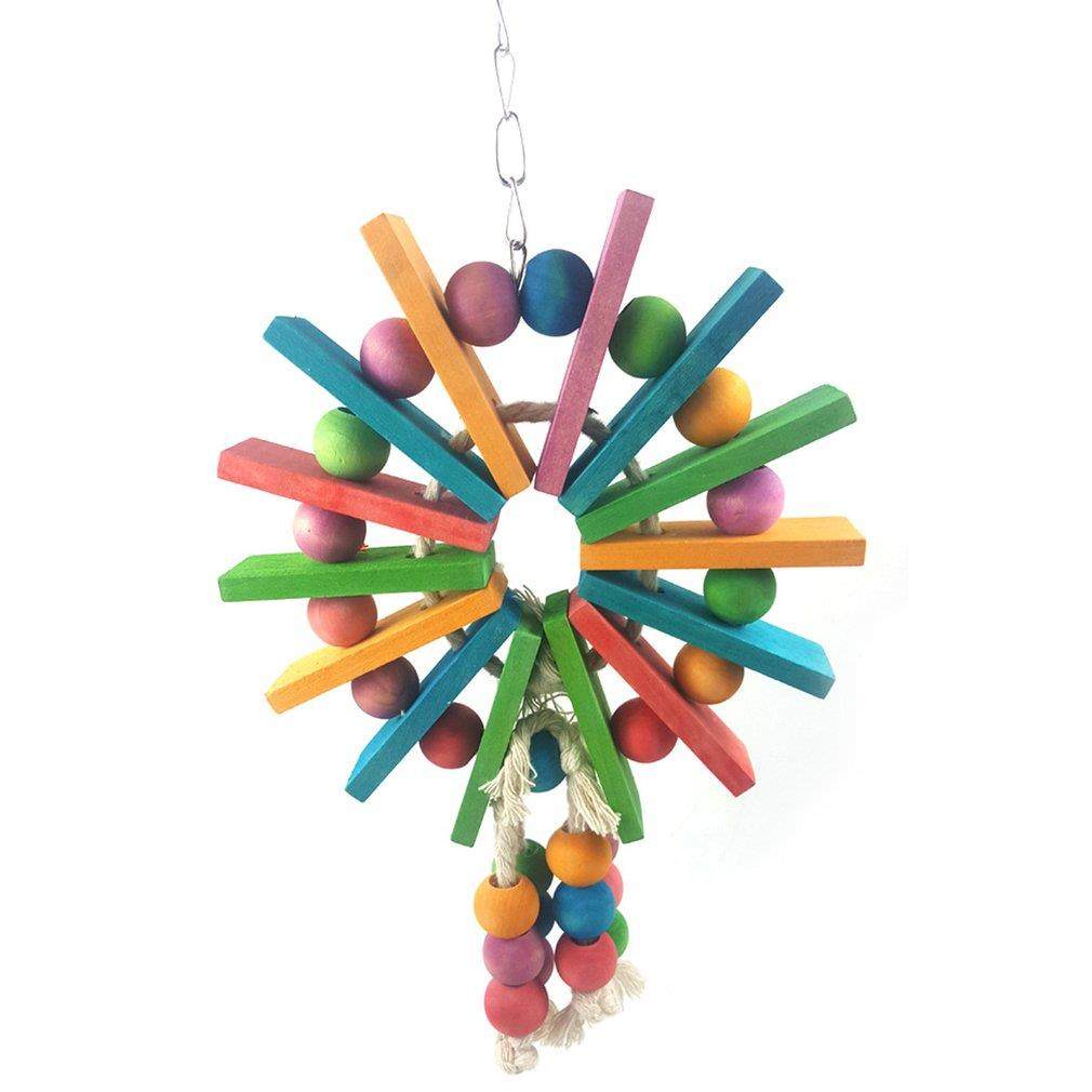 creative ferris wheel wooden chewing toy bird pet supplies