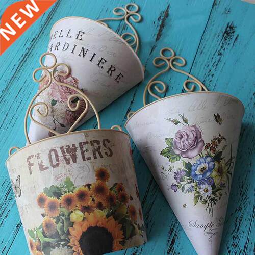 1Pcs Plastic Wall Hanging Flower Vase Pot Wall Flower Basket