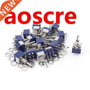 20Pcs AC 125V 6A 6Pin ON-OFF-ON 6mm Thread DPDT Locking Mini