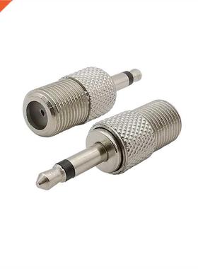 2Pcs F Female Jack to 3.5mm 1/8inch Male Mono Plug RF Coaxia