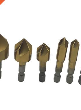 6pcs 5 Flute Chamfer Countersink 1/4