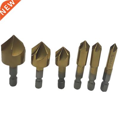6pcs 5 Flute Chamfer Countersink 1/4