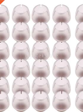 30x Round Leg 17-21mm Anti-Slip Clear Rubber Chair Leg Floor