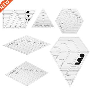 6pcs DIY Sewing Triangle Template 45 60 Degrees Transparent