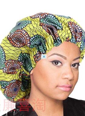 2pcs African Pattern Ankara Print Bonnet Women Night Sleep
