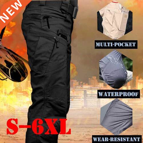 Men's Tactical Cargo Pants Elastic Multi Pocket Outdoor