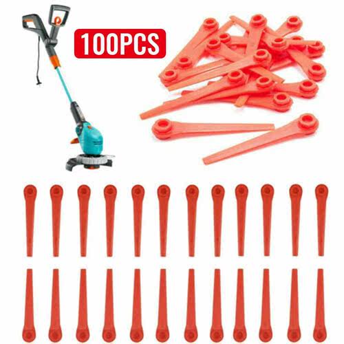 100pcs Trimmer Blades Plastic Replacement Blades For Grass T