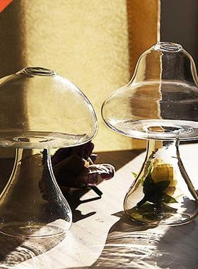 1PC Mushroom Shaped Glass Vase Hydroponics Plant Vase Creati