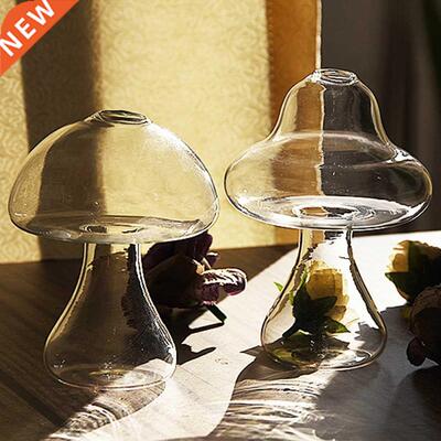 1PC Mushroom Shaped Glass Vase Hydroponics Plant Vase Creati