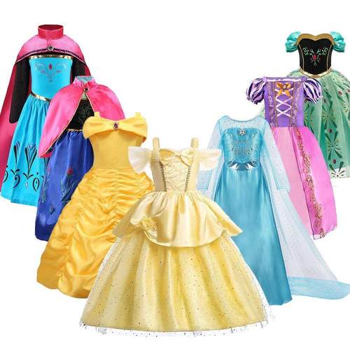 -10 Years Anna Elsa Dress Girl Halloween Birthday Party Pri