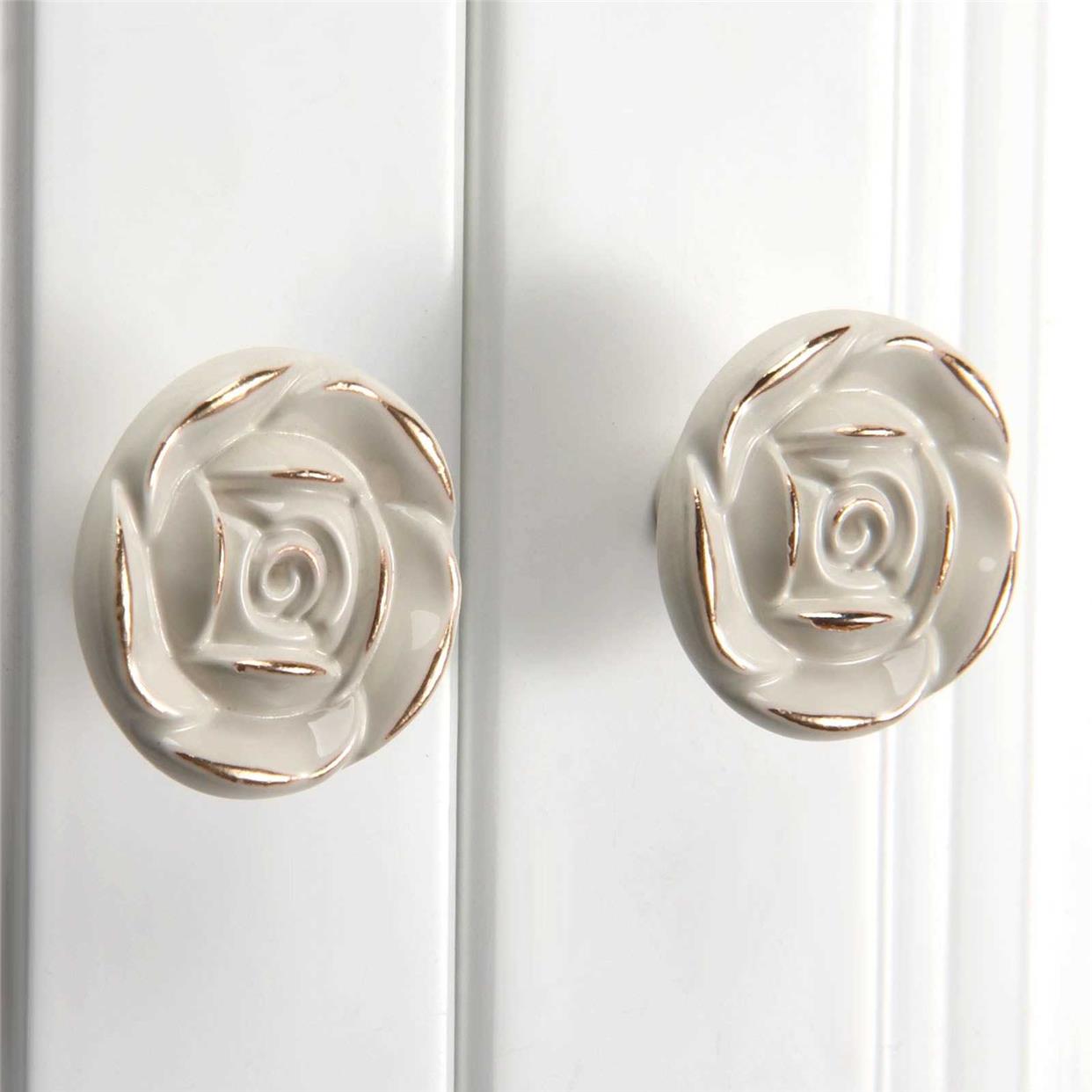 2 Pcs Rose Furniture Handles tiradores para cajones Door Pul